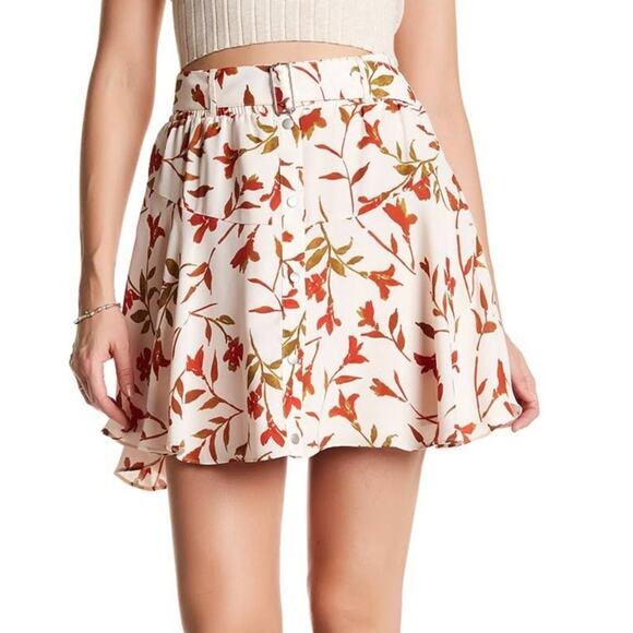 Lovers + Friends Fountain Palm Skirt w/Belt NWT Size Small